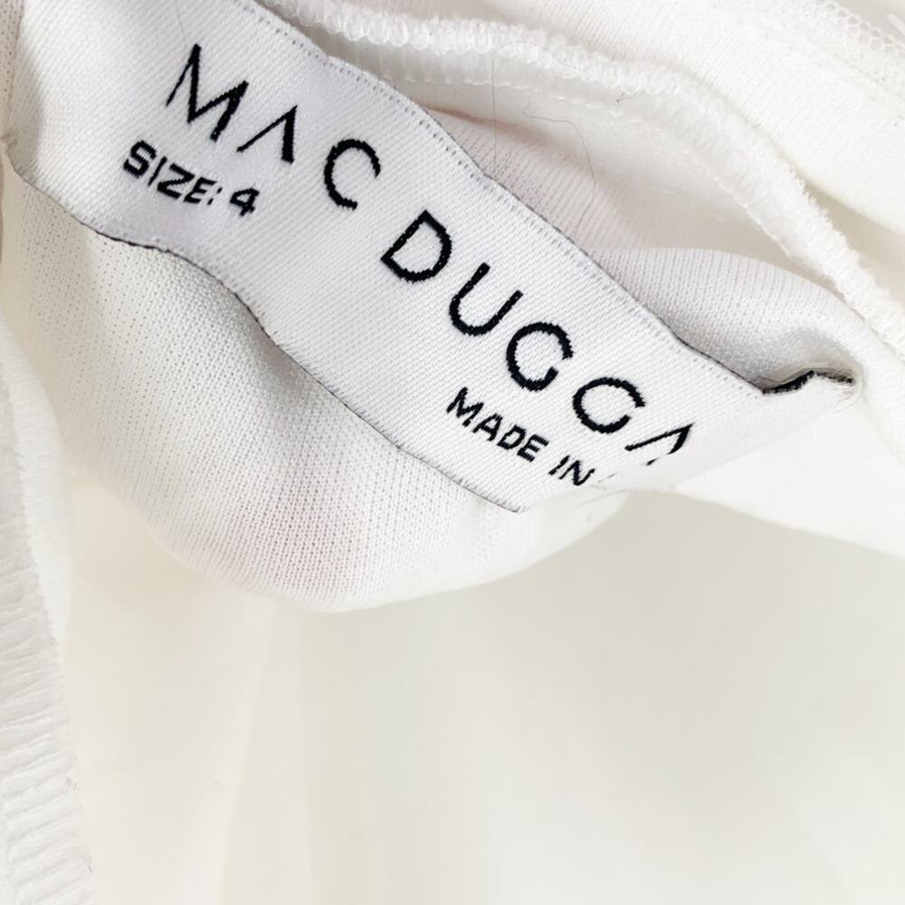 MAC DUGGAL Dress Size 4 Evening Gown White NEW Tiered Ruffle Cap Sleeve Cut Out - Picture 4 of 9